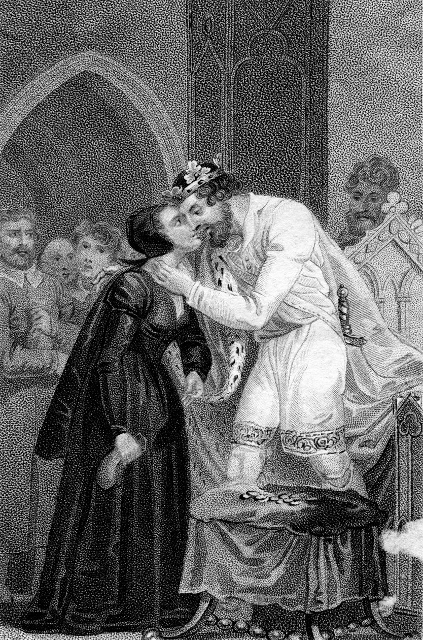 Edward IV ontvangt de bijdrage van de weduwe, 15e eeuw 19e eeuw door Mackenzie