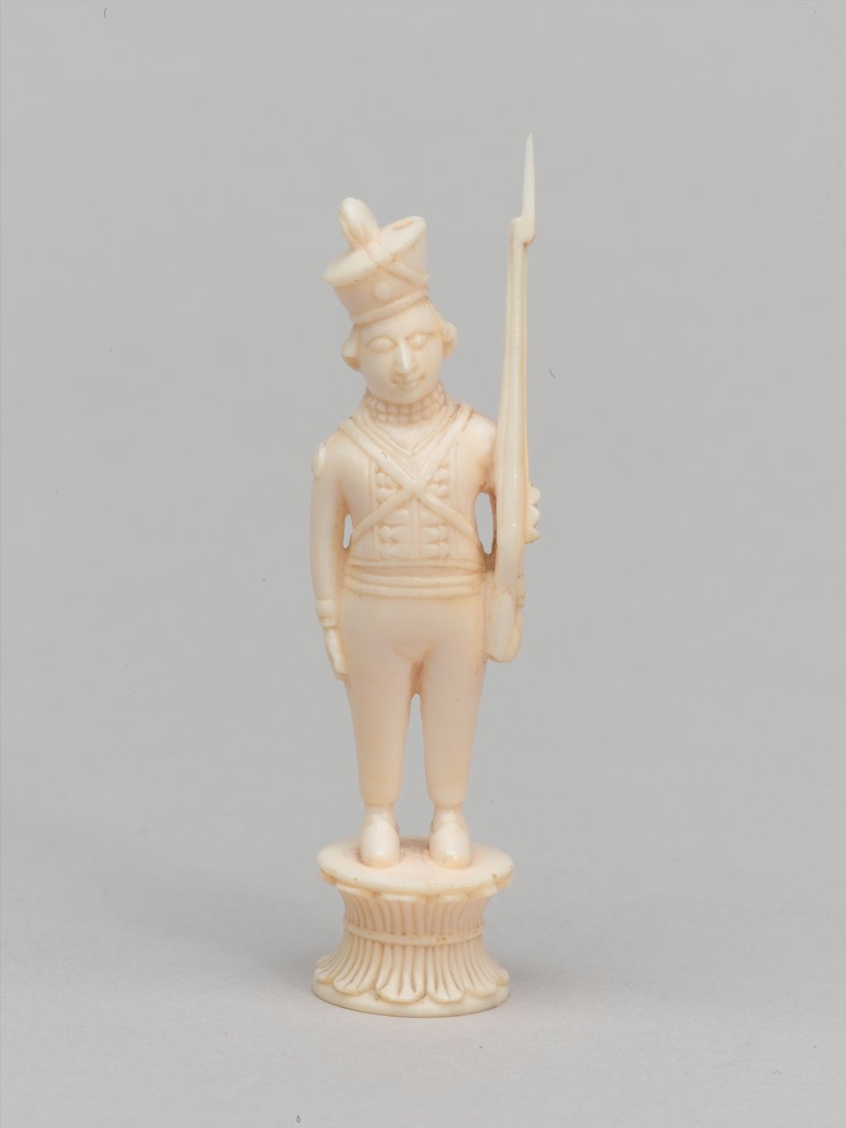 Witte pion, schaakstuk, India, circa 1820 door Macneill MacLeay
