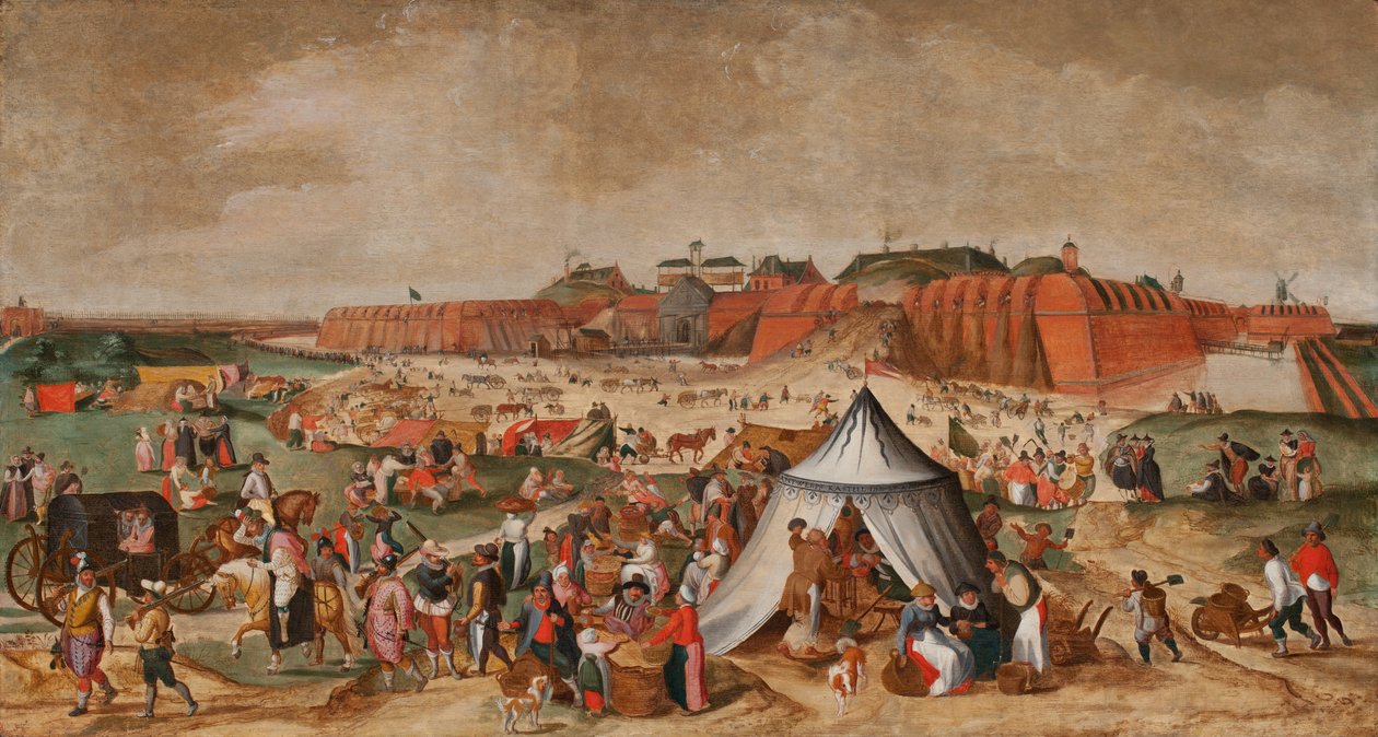 Sloop van de Citadel van Antwerpen, eind 16e eeuw door Maerten van Cleve