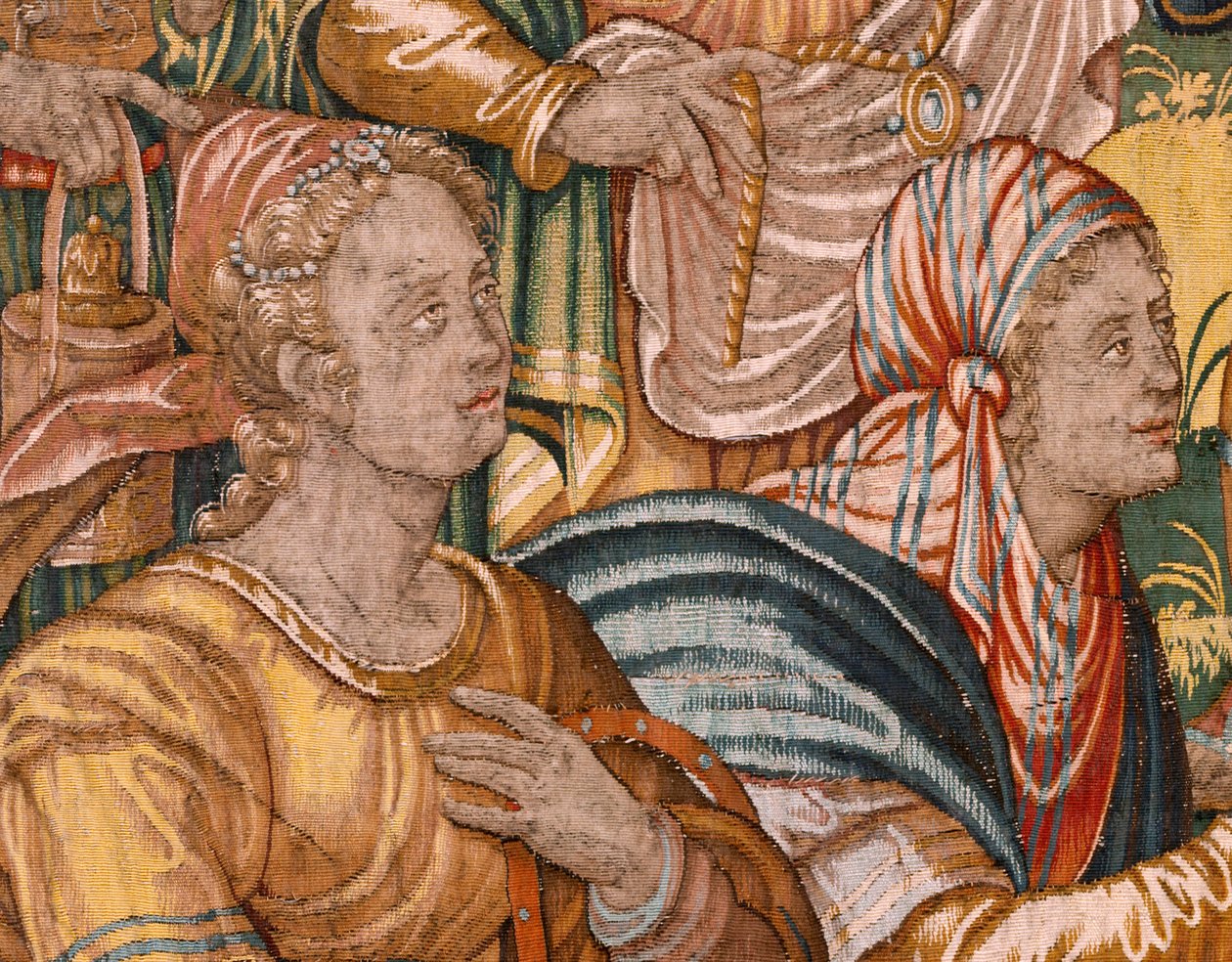 Verhaal van Gideon. De Israëlieten geven hun deel van de buit aan Gideon. Diocesaan museum, Brussel. door Maerten van Heemskerck
