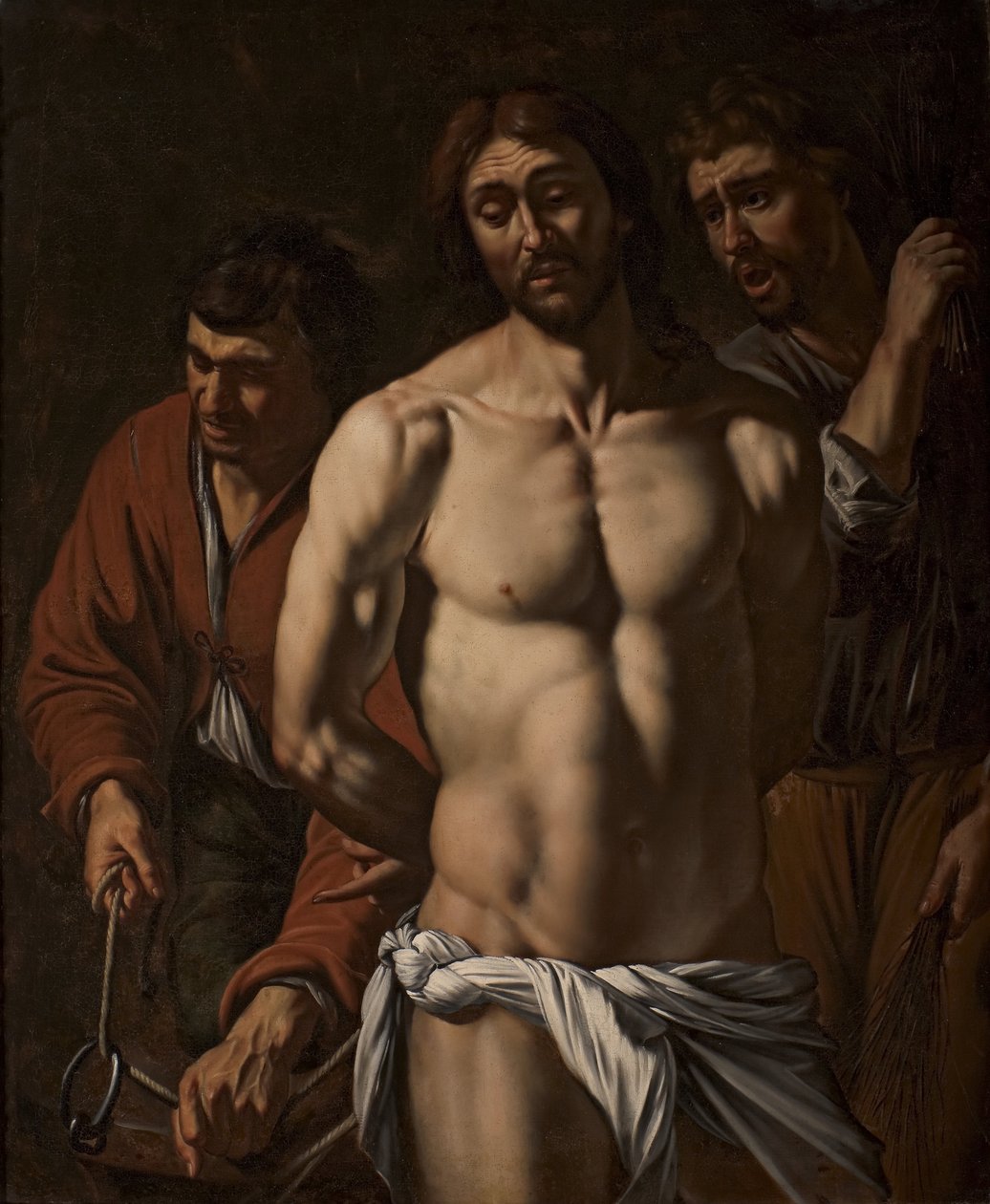 De geseling van Christus door Maestro della Flagellazione di Cesena