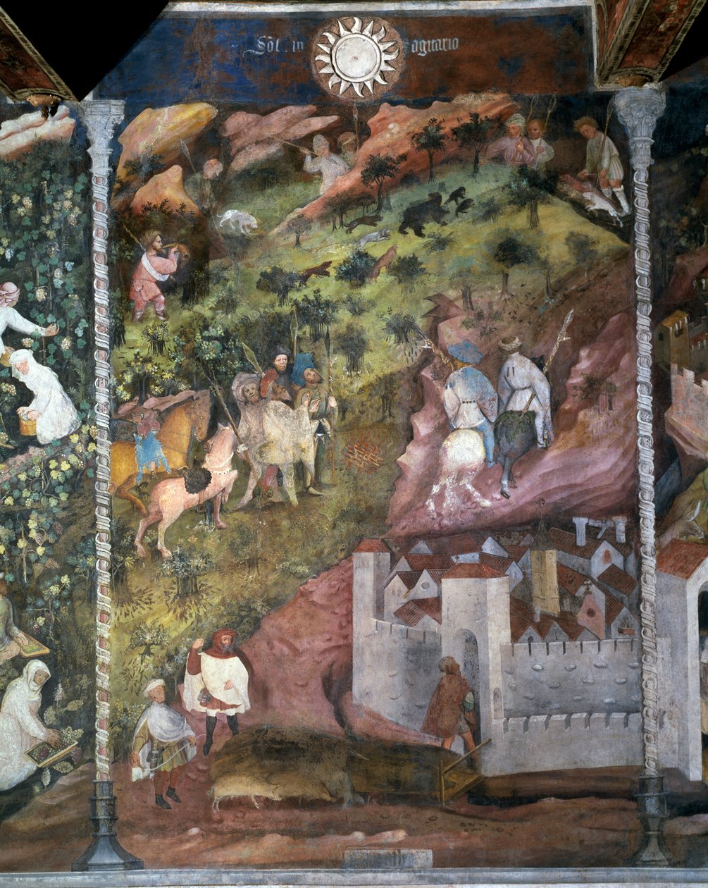 Maand november, detail uit Cyclus van de Maanden door Maestro (attr. to) Venceslao
