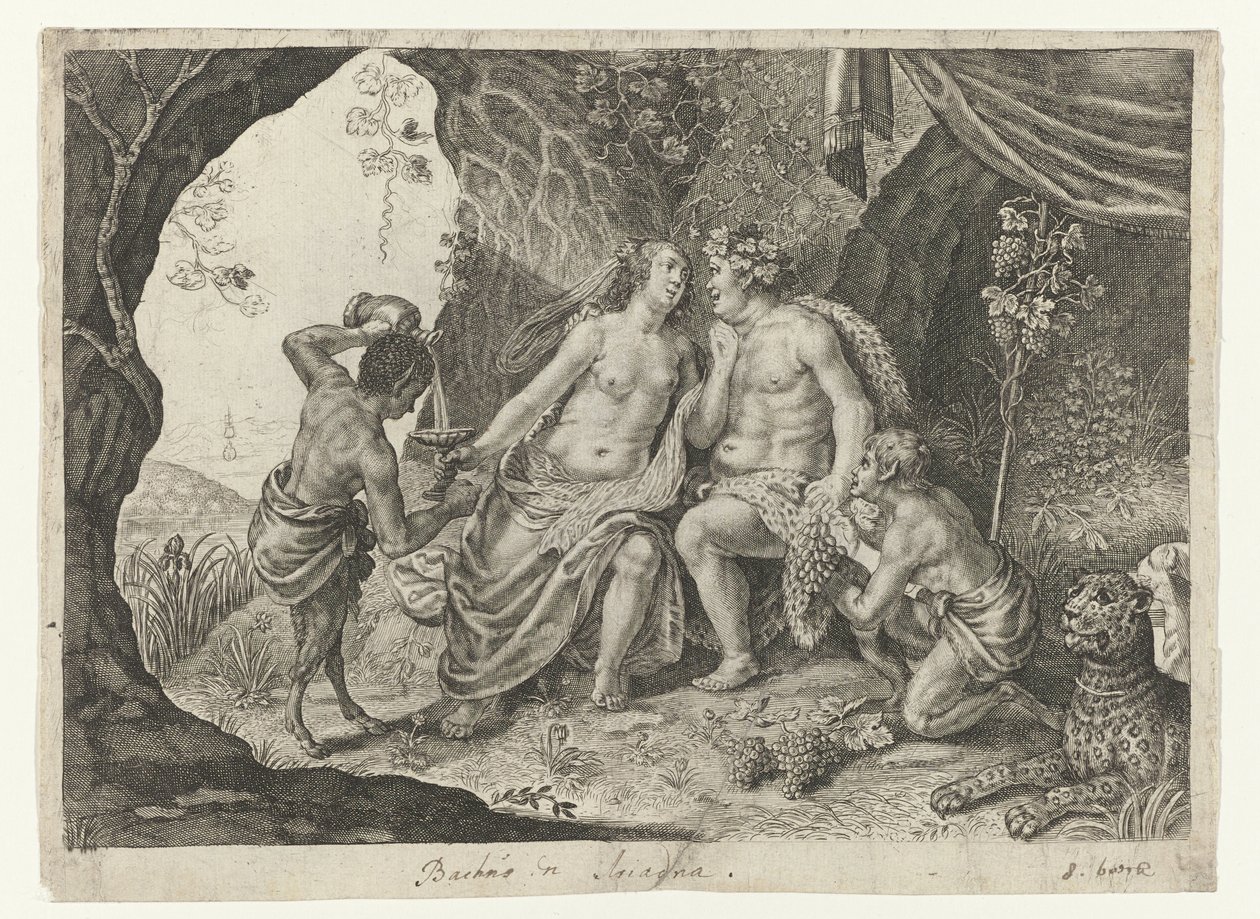 Huwelijk van Bacchus en Ariadne door Magdalena van de Passe (possibly)