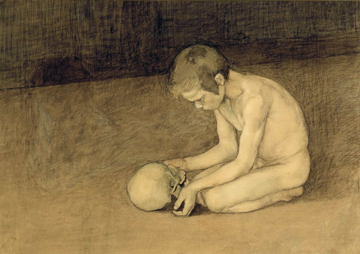 Jongen met Schedel door Magnus Enckell