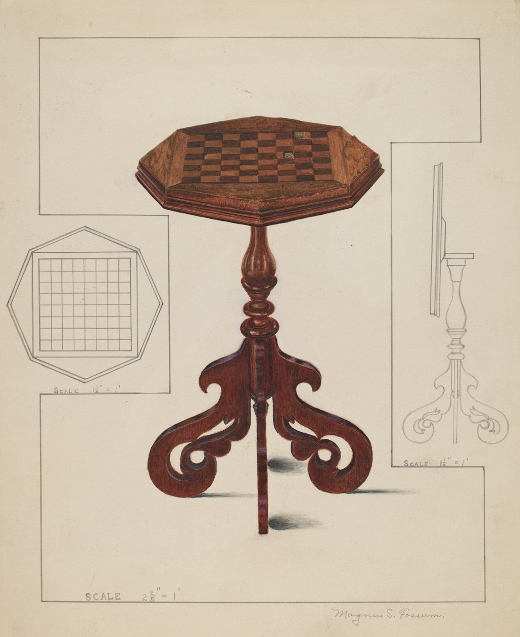 Checker-board Tafel-kantel Top, ca. 1936 door Magnus S. Fossum