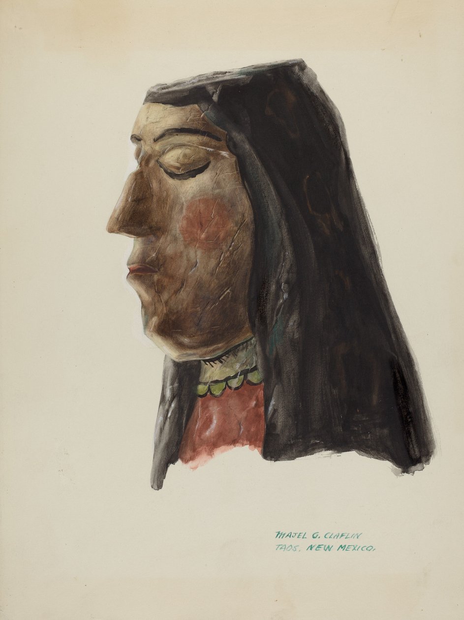 Hoofd van Guadalupe, ca. 1938 door Majel G. Claflin
