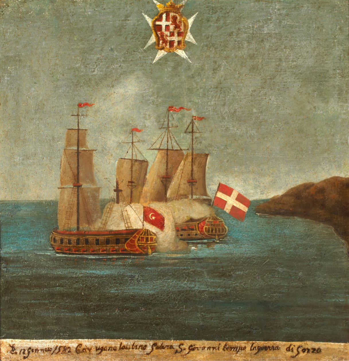 Zeeslag, 1582, Gozo door Maltese School