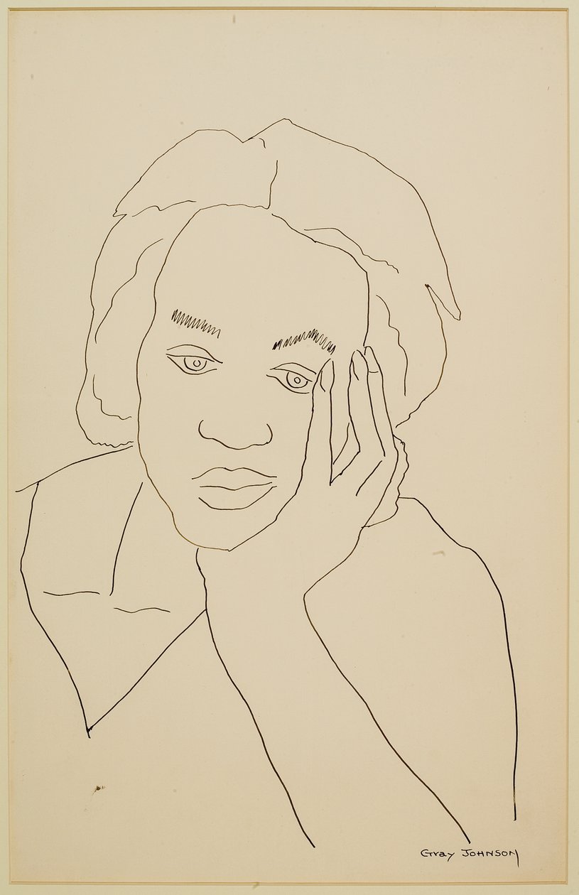 Studie van een meisje #2 door Malvin Gray Johnson