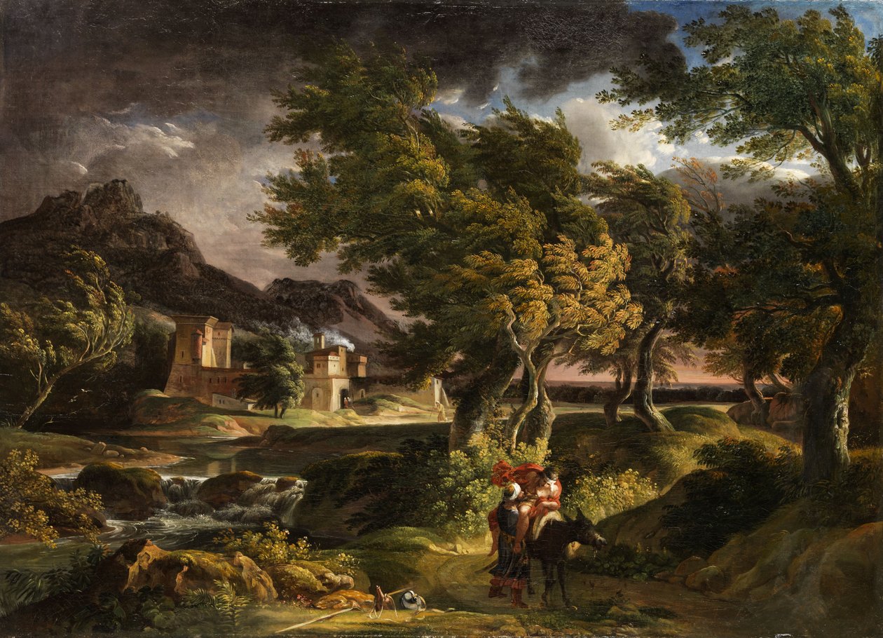 Onweerachtige landschap door Johann Christian Reinhart