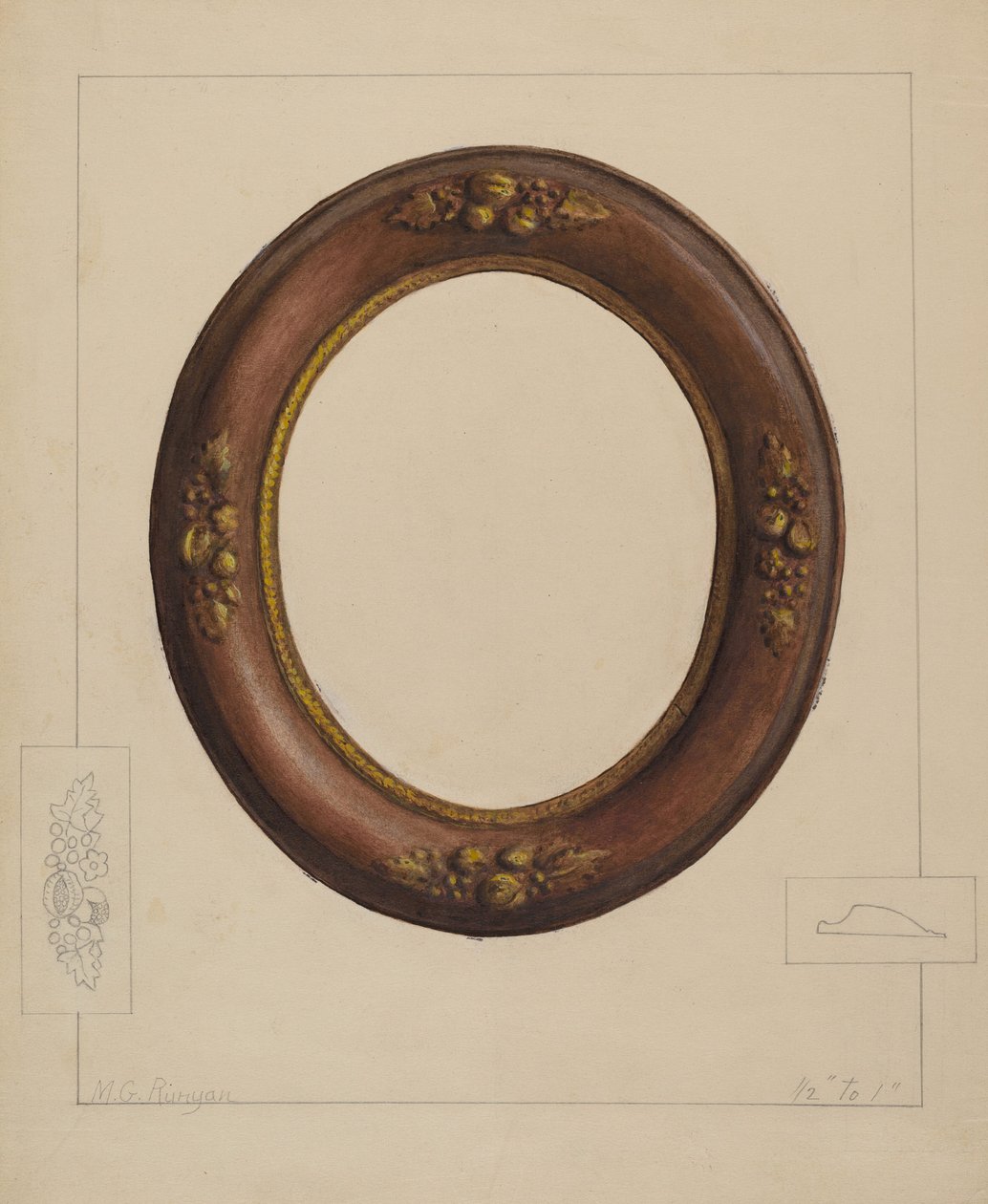 Schilderijlijst, ca. 1936 door Manuel G. Runyan