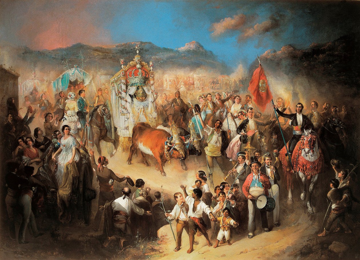 De processie van El Rocio: traditionele Andalusische viering ter ere van de Maagd door Manuel Rodriguez de Guzman
