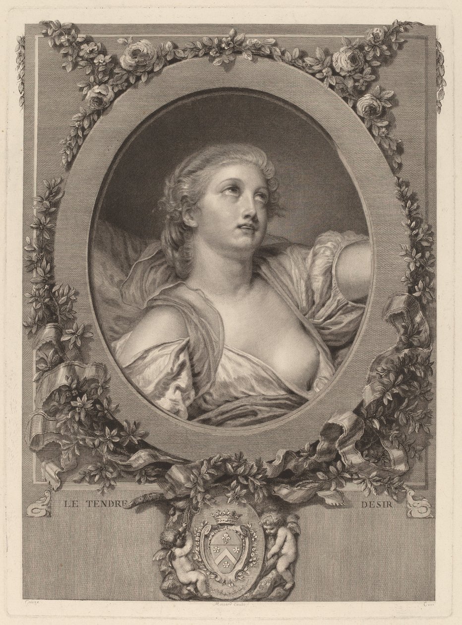Het tedere verlangen door Manuel Salvador Carmona after Jean Baptiste Greuze