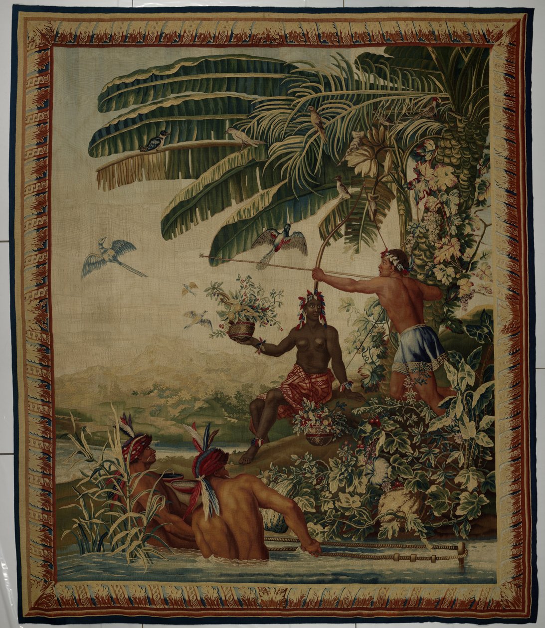 Les pêcheurs (The Fishermen), Tapestry from Les Anciennes Indes (The Old Indies) Series door Manufacture Royale des Gobelins
