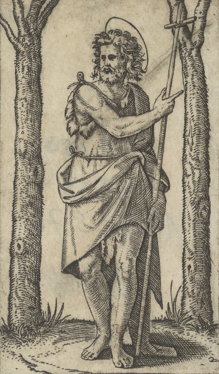 Johannes de Doper met een staf, uit de serie 'Piccoli Santi' Kleine ...