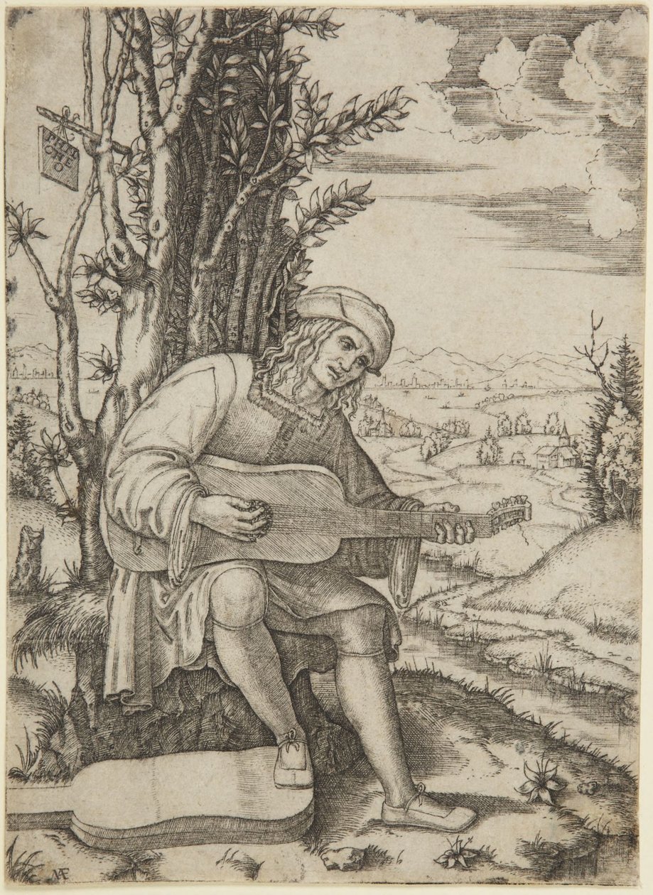 Portret van de dichter Giovanni Achillini, genaamd Filoteo (Bartsch XIV/469; Delaborde 232; Passavant 276; Petrucci, nr. 1) door Marcantonio Raimondi