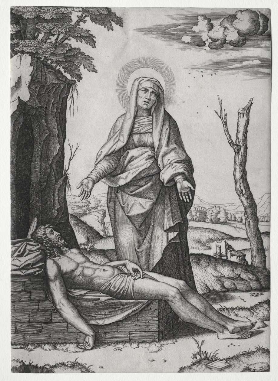 De Pieta door Marcantonio Raimondi