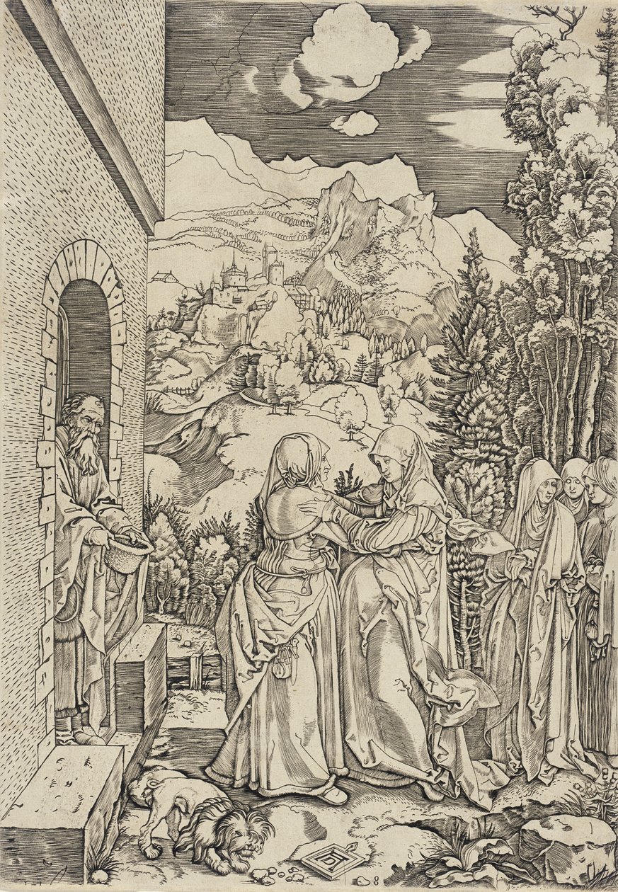De Visitatie door Marcantonio Raimondi