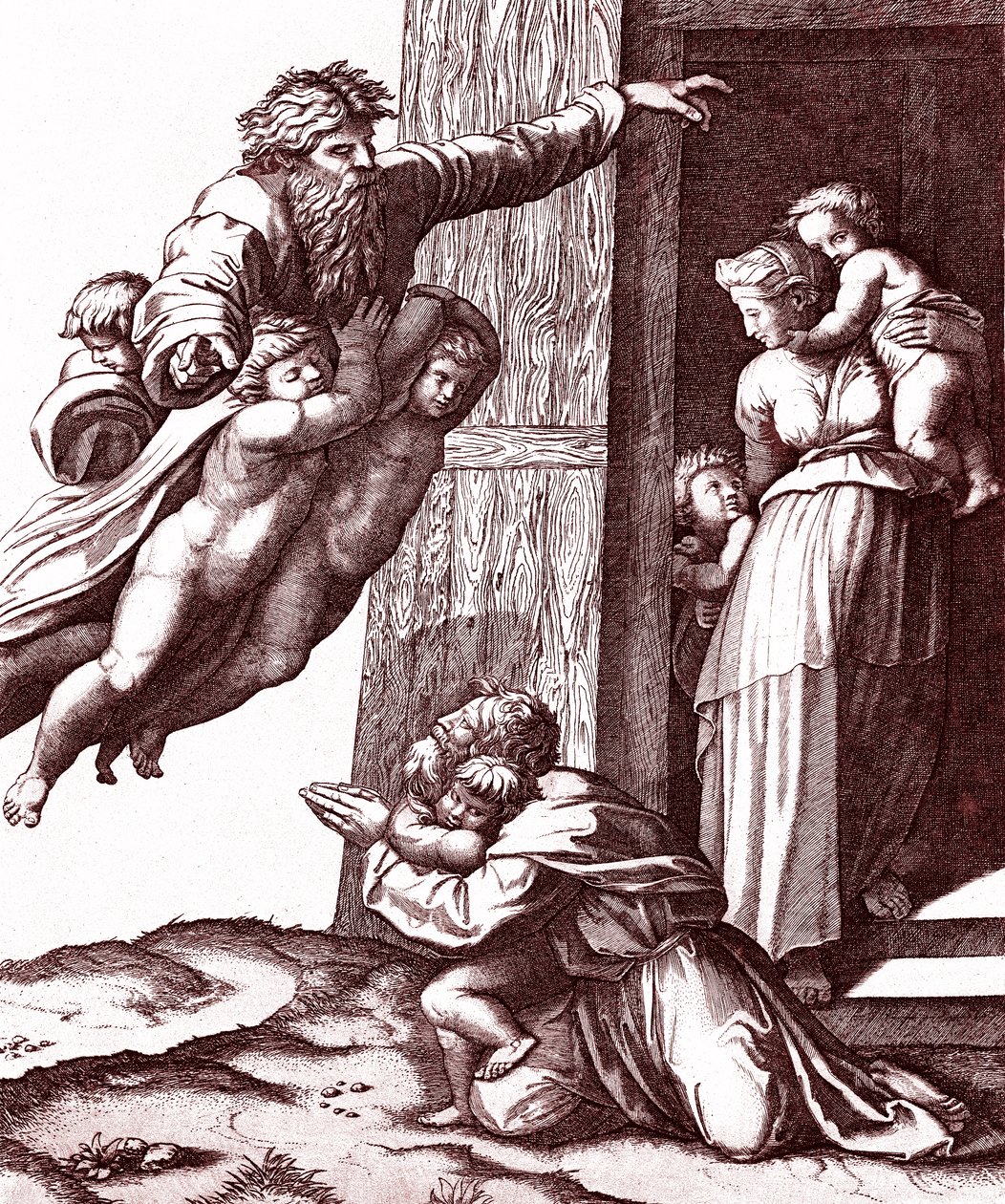 De roeping van Abraham door Marcantonio Raimondi