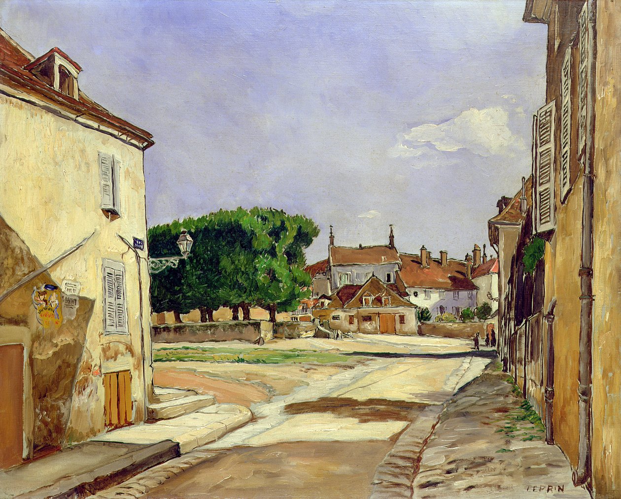 Een straat in Avallon door Marcel Leprin
