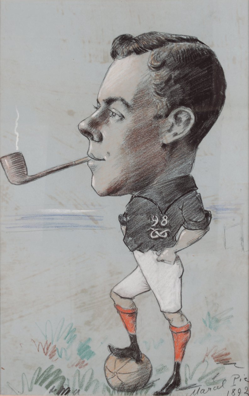 Pijp rokende voetballer van het 98e North Staffordshire Regiment door Marcel Pic