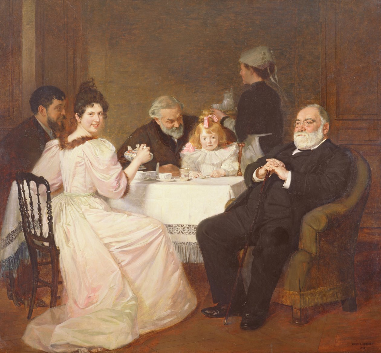 Familiehereniging bij het huis van Madame Adolphe Brisson, 1893 door Marcel Andre Baschet