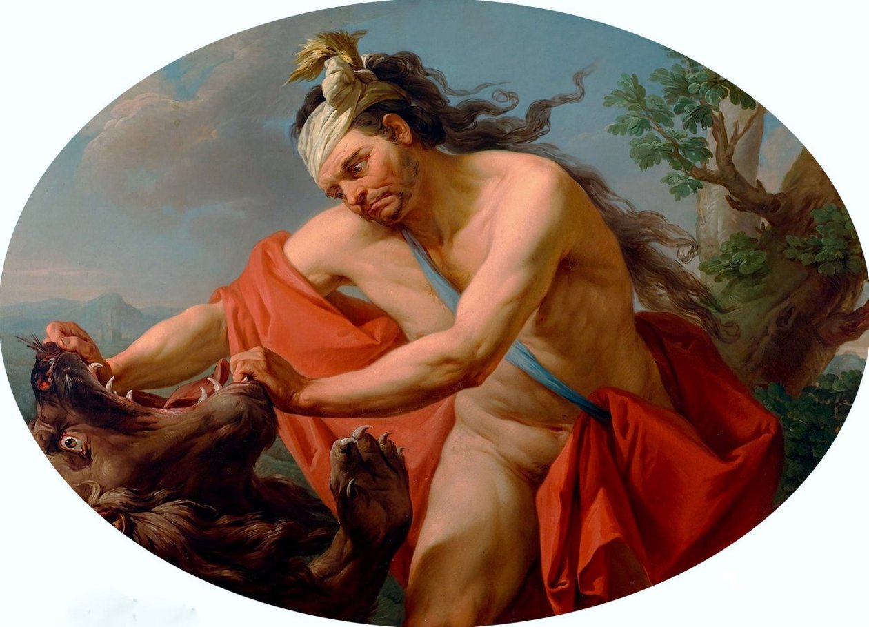 Hercules en de Nemeïsche leeuw door Marcello Bacciarelli