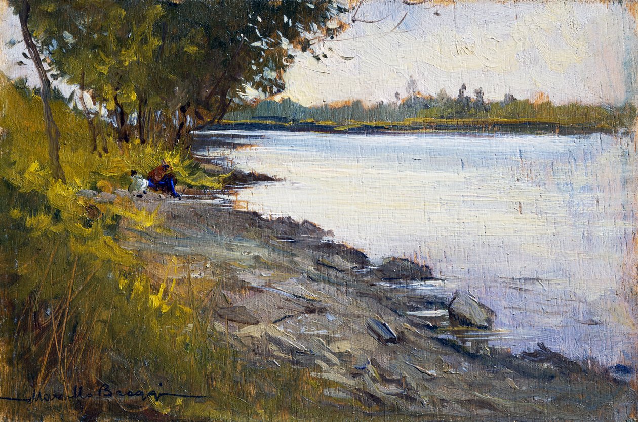 Bos, door Marcello Broggi (1896-1954), olieverf op paneel door Marcello Broggi