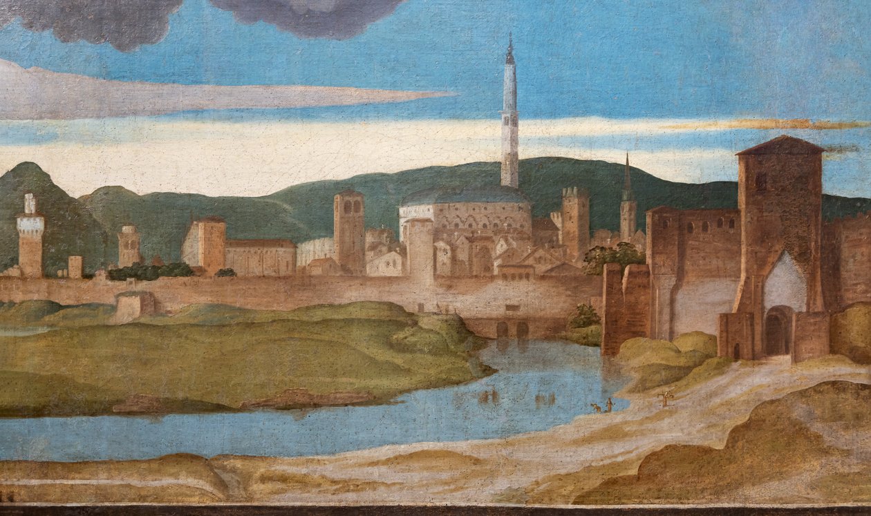 Detail van de stad Vicenza door Marcello Fogolino