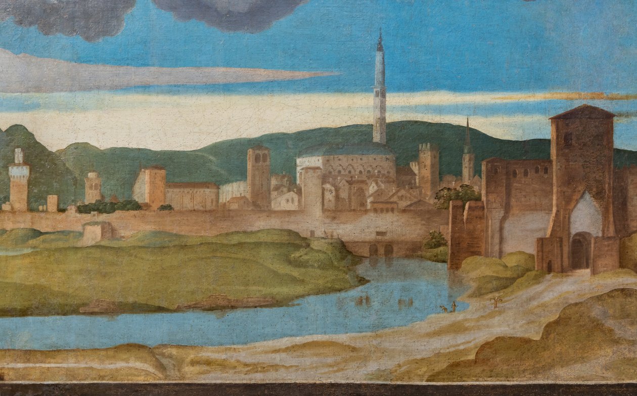 Detail van de stad Vicenza door Marcello Fogolino