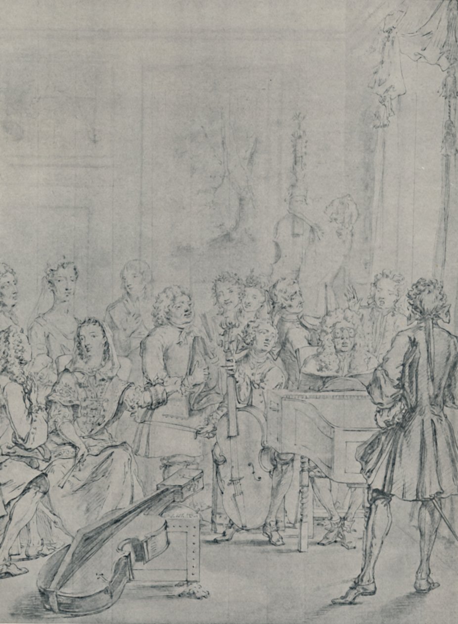 Een Concert in een Adellijk Huis, 1736, 1920 door Marcellus Laroon the Younger