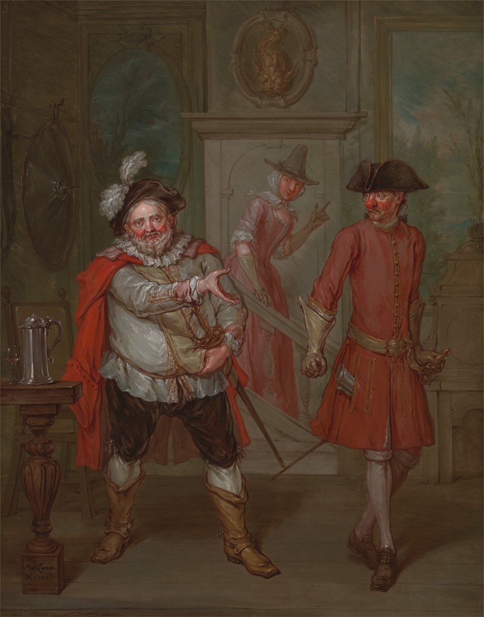Scène uit "Henry IV, deel I" van Shakespeare door Marcellus Laroon the Younger