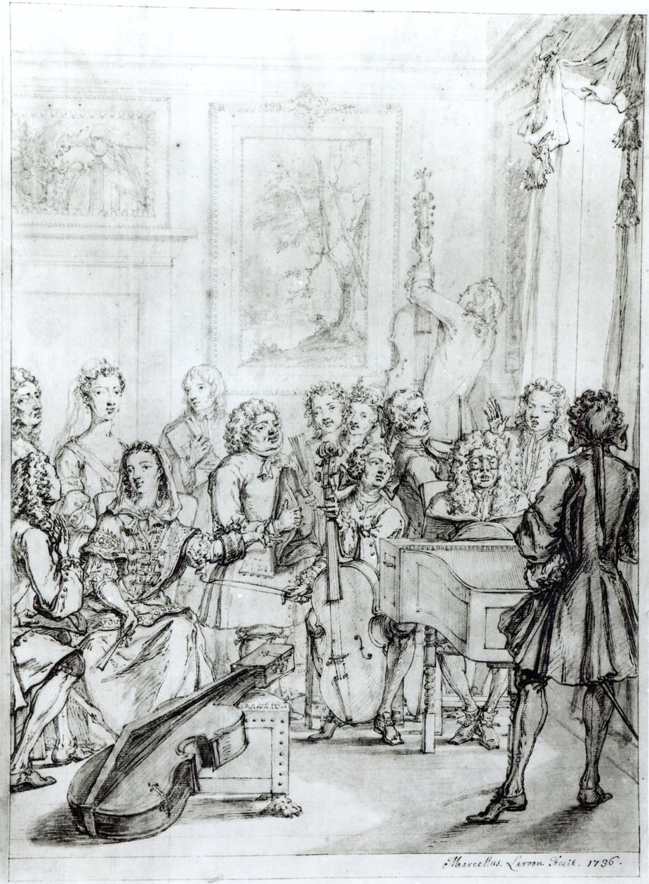 Concert in Montague House, 1736 door Marcellus the Younger Laroon