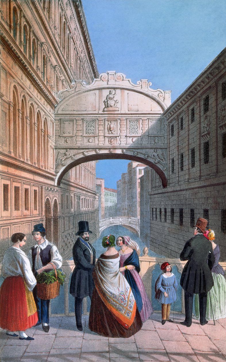 De Brug der Zuchten, Venetië, gegraveerd door Brizeghel door Marco Moro
