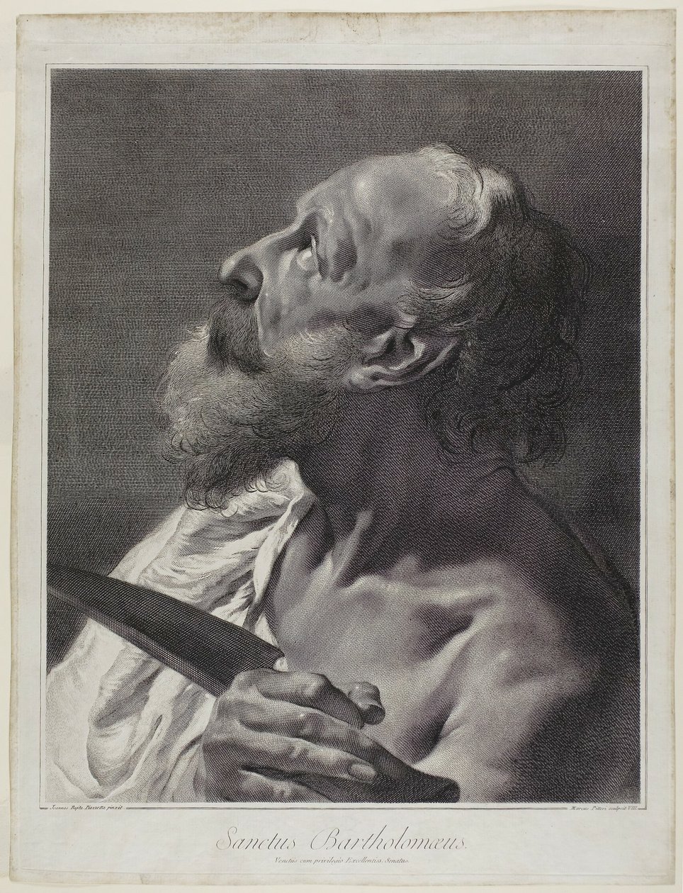 De heilige Bartholomeus, uit De Heilige Familie en de Twaalf Apostelen door Marco Alvise Pitteri