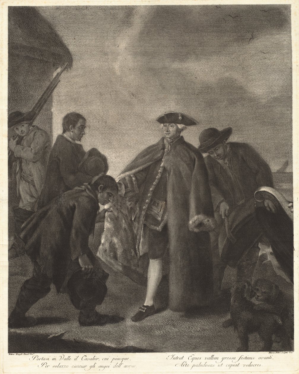 Aankomst van de meester door Marco Alvise Pitteri after Pietro Longhi