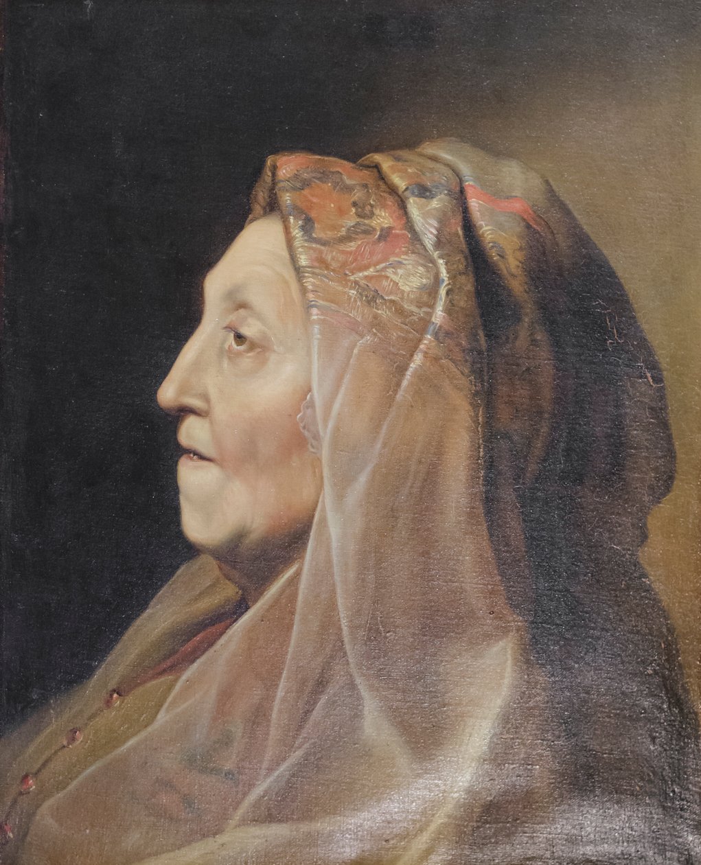 Portret van een oude vrouw door Marco Benefial