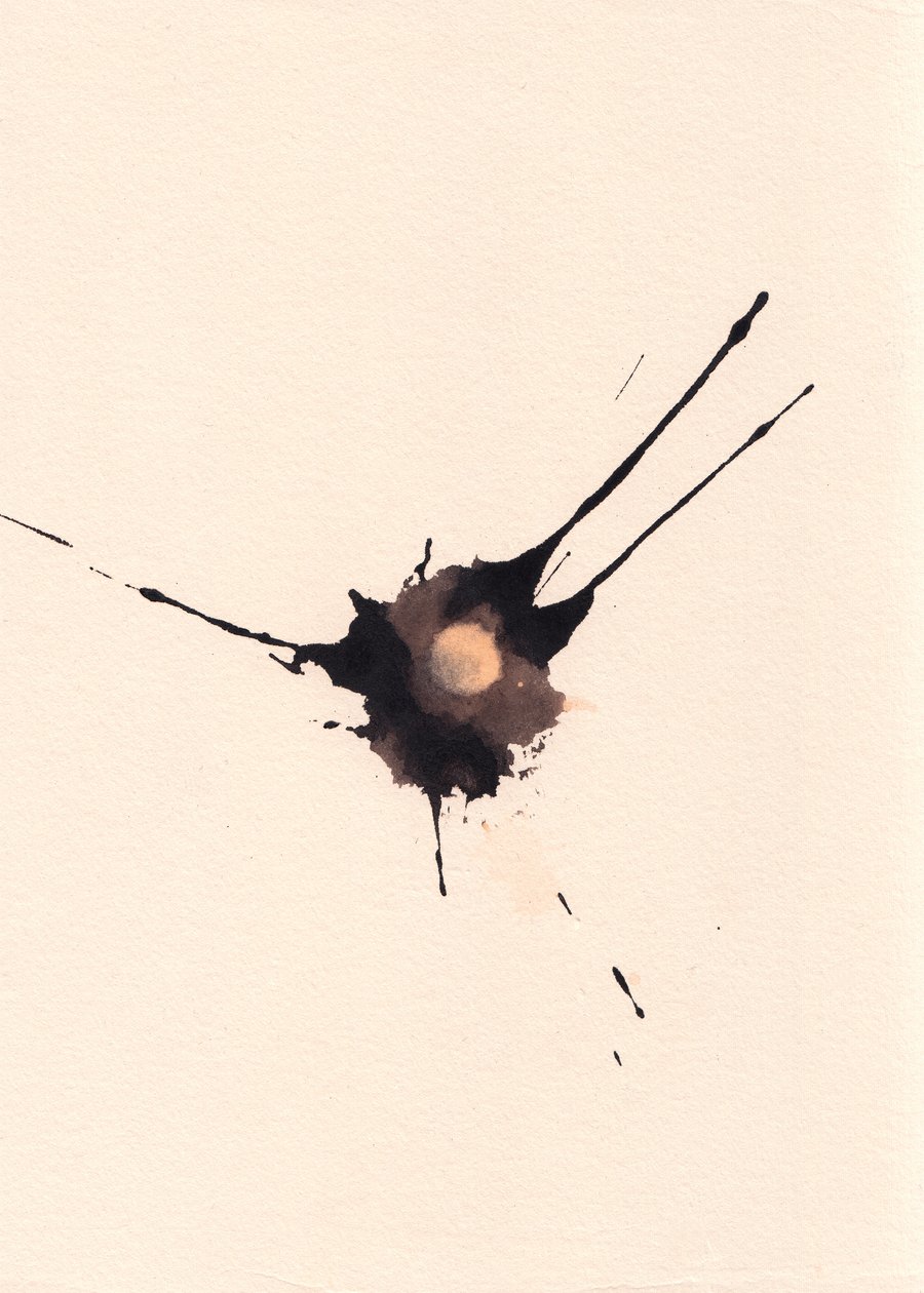 Blot 2, 2018 (inkt en bleekmiddel op papier) door Marco Campedelli