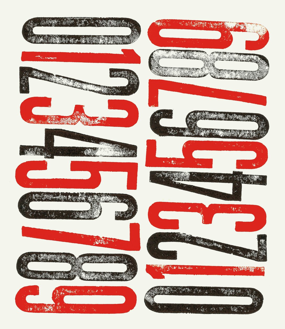 Nummers, 2014 (houtdruk op papier) door Marco Campedelli