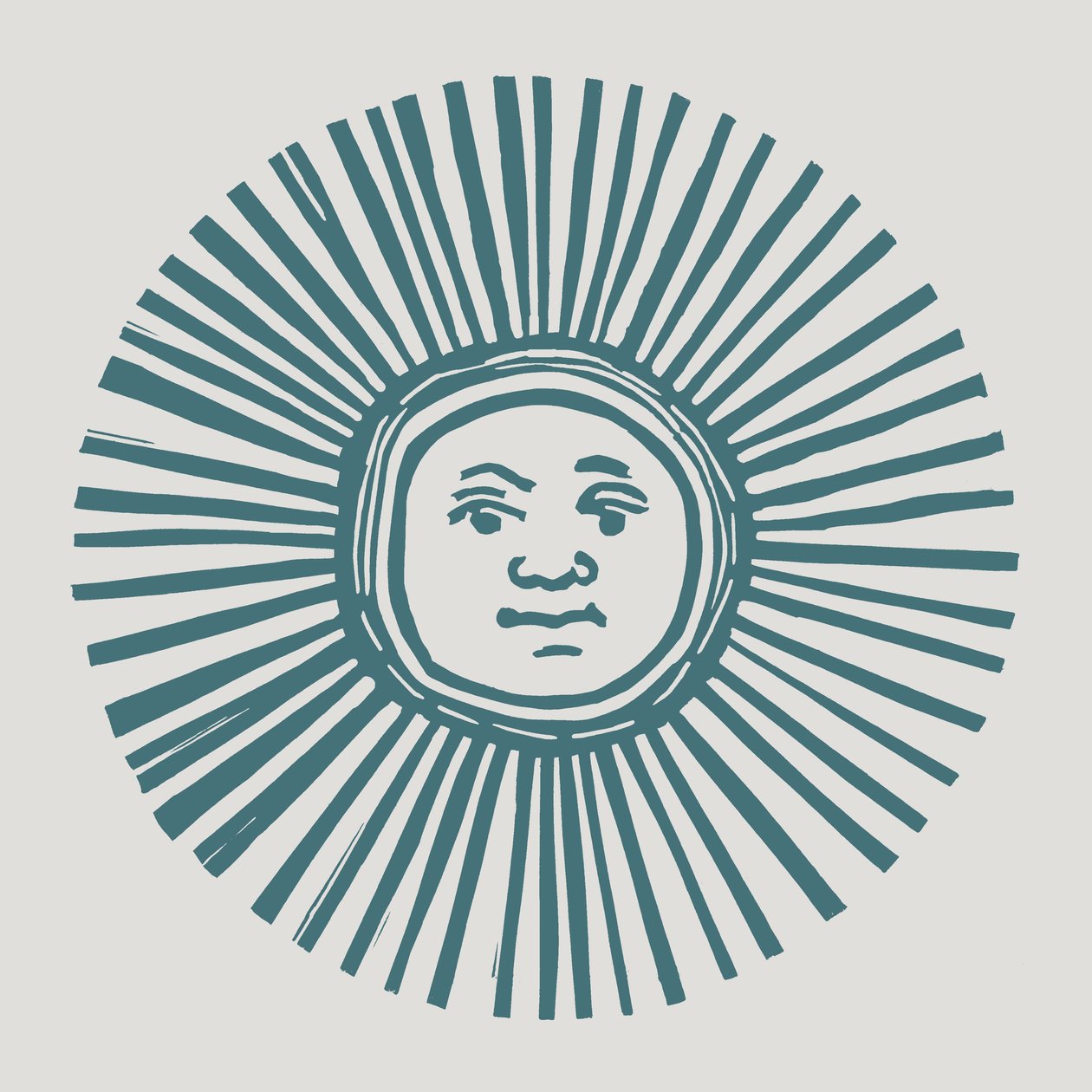 Sol Invictus, 2023 (linoleum op papier) door Marco Campedelli