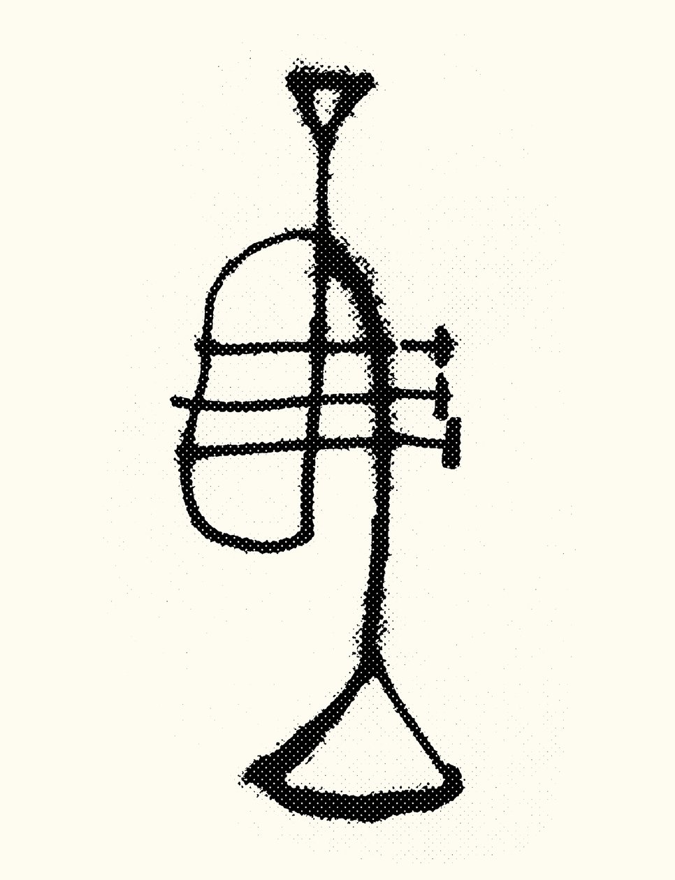 Trompet, 2019 (zeefdruk) door Marco Campedelli