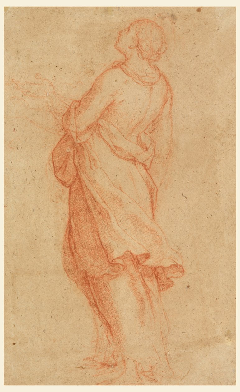 Tekening, Een jonge vrouw (Maria Magdalena onder het kruis), 1550-75 door Marco Pino