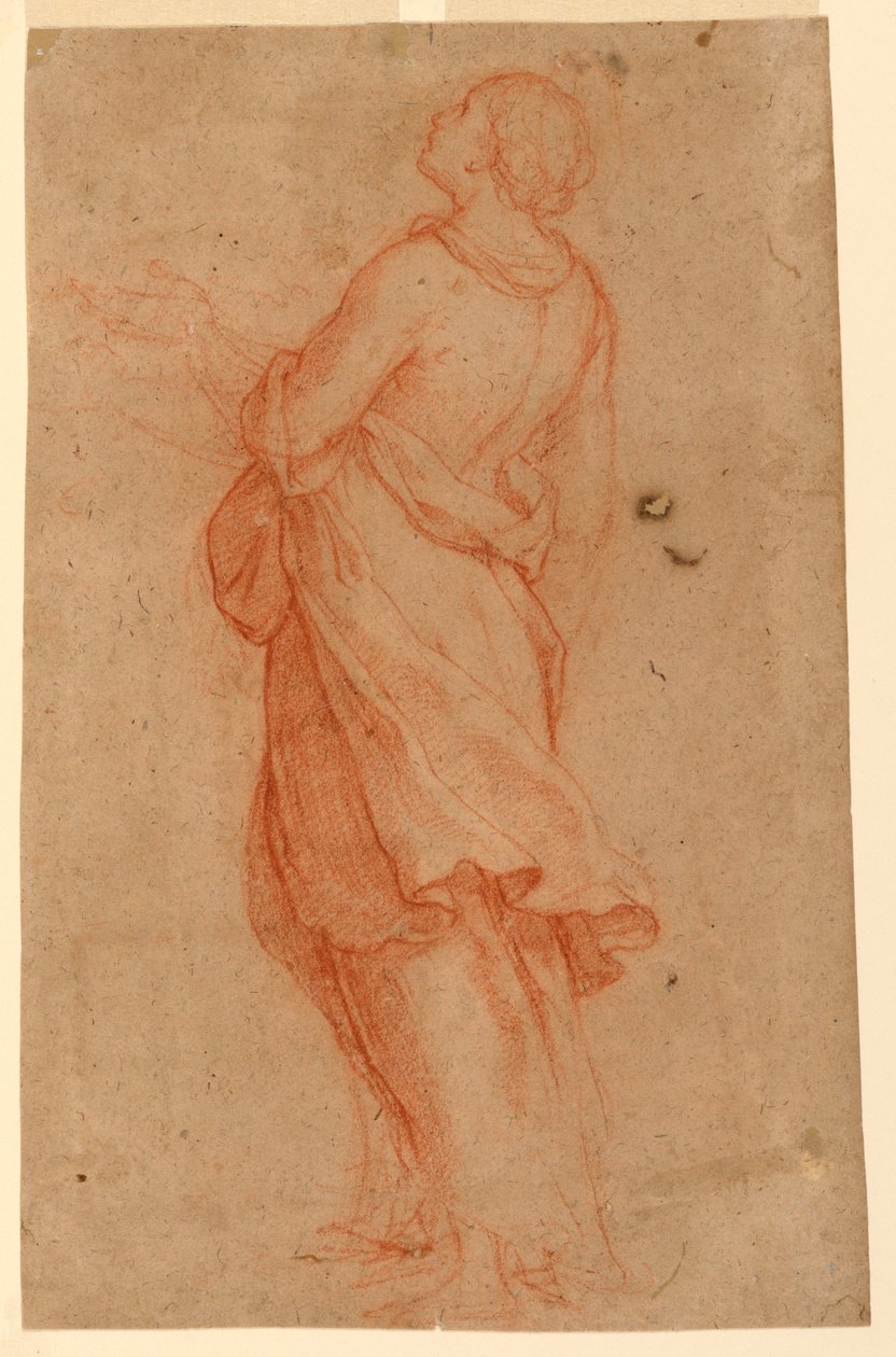 Tekening, Een jonge vrouw (Maria Magdalena onder het kruis), 1550-75 door Marco Pino