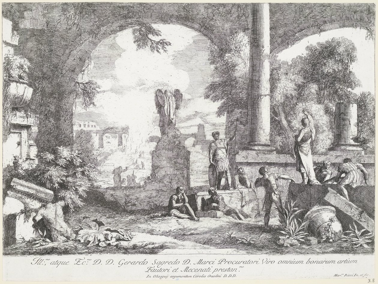Landschap met ruïnes door Marco Ricci