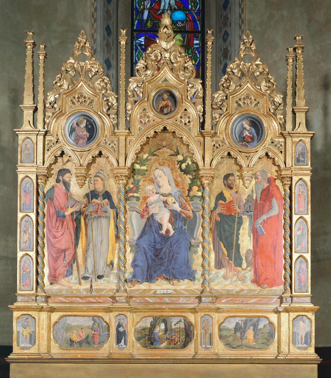Altaarstuk met Madonna met Kind en Heiligen, Bologna (foto) door Marco Zoppo