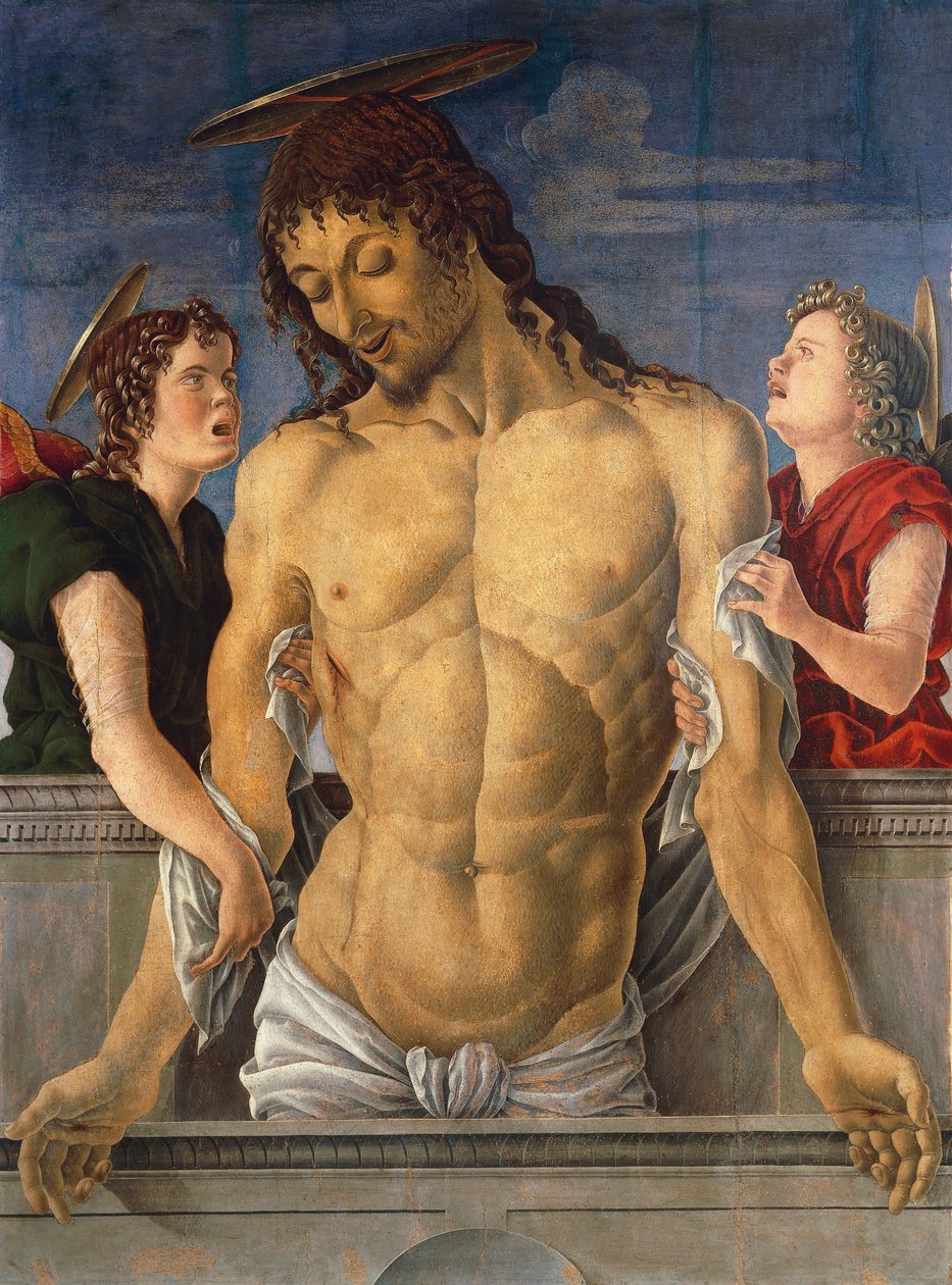 Afneming van Christus ondersteund door engelen door Marco Zoppo