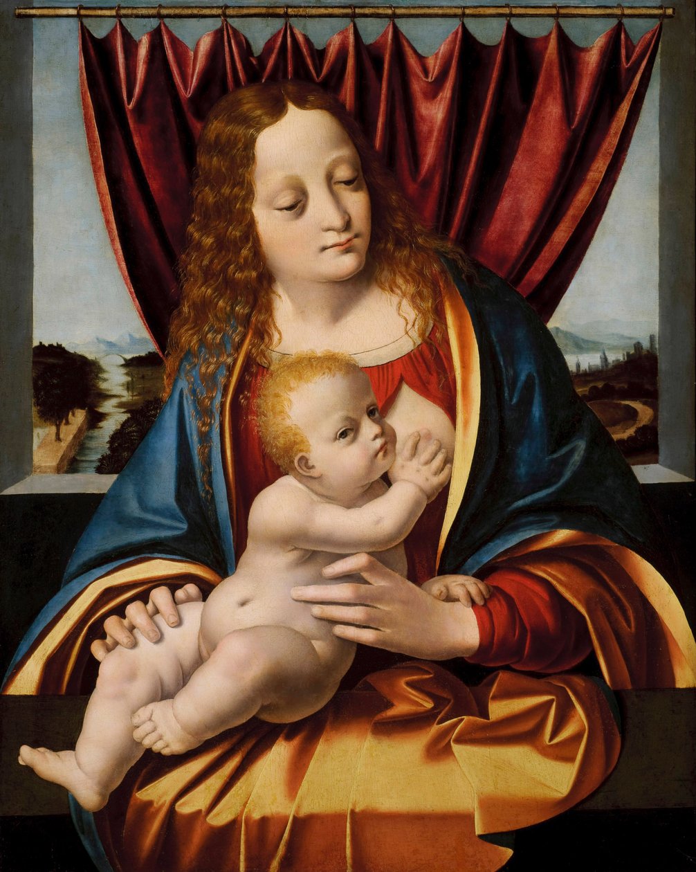 Madonna en Kind door Marco d Oggiono