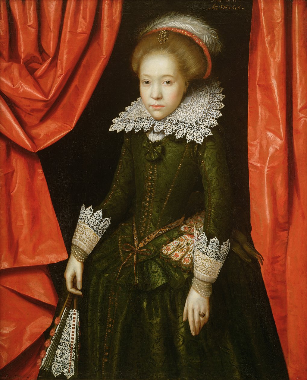 Portret van een meisje van de de Ligne familie, 1616 door Marcus Gheeraerts