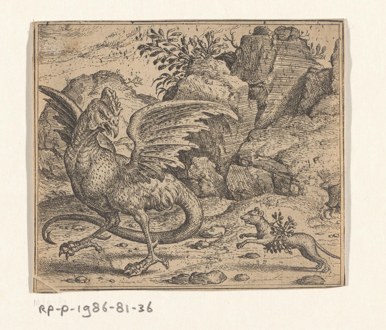 Fabel van de basilisk en de wezel door Marcus Gheeraerts (I)