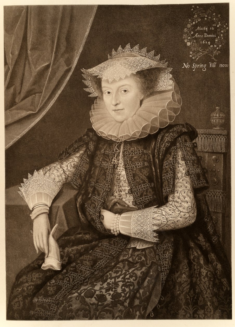 Mary Sidney, Gravin van Pembroke, uit James I en VI, gedrukt door Manzi Joyant & Co. Parijs, 1904 (collotype) door Marcus Gheeraerts