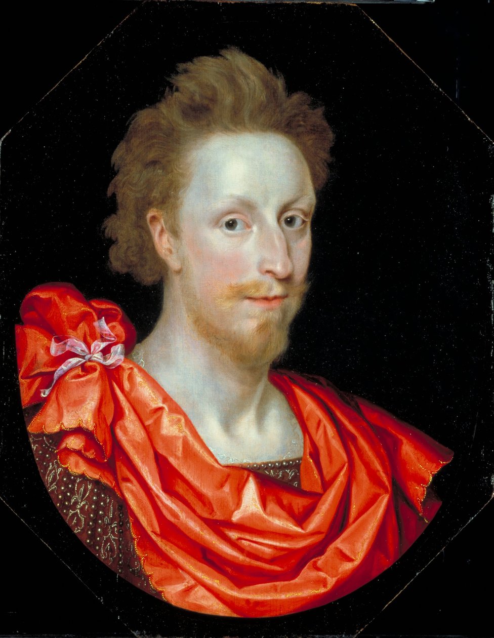 Portret van een man in klassieke kleding, mogelijk Philip Herbert, 4e graaf van Pembroke door Marcus Gheeraerts the Younger